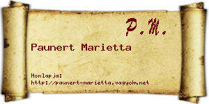 Paunert Marietta névjegykártya